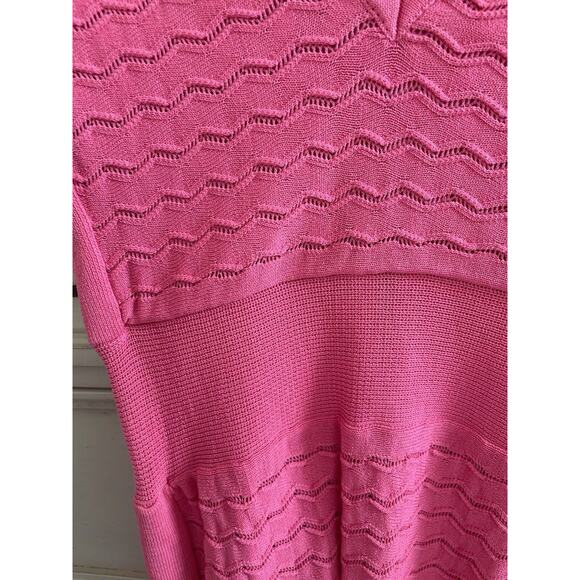 Pink French Connection Short Sleeve MIDI Dress Size 4 Form Fitting Bodycon - Picture 3 of 9